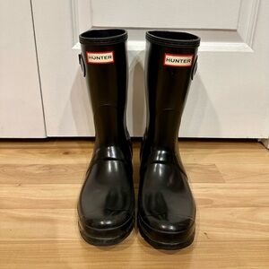 Hunter Short Black Rain Boots